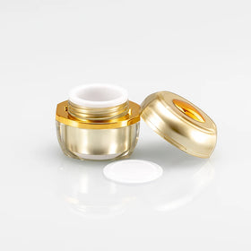 Gold Edge Double Layer Acrylic Skin Care Products Face Cream Packaging Empty Plastic Cosmetic Jar
