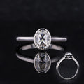 Starsgem Bezel Setting Moissanite Ring 14K Gold White Classic Design Jewelry 1.2 Carat Moissanite Ring