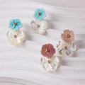 Fashion Vintage Double Dry Flower CZ Beads Earrings Shell Flowers Earrings Women