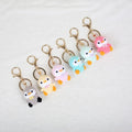 Yarn Crochet Penguin Keychain Handmade Knitted Doll Crocheted Animal Key Chains Couples Keyring Bag Pendant Crochet Toy Keychain