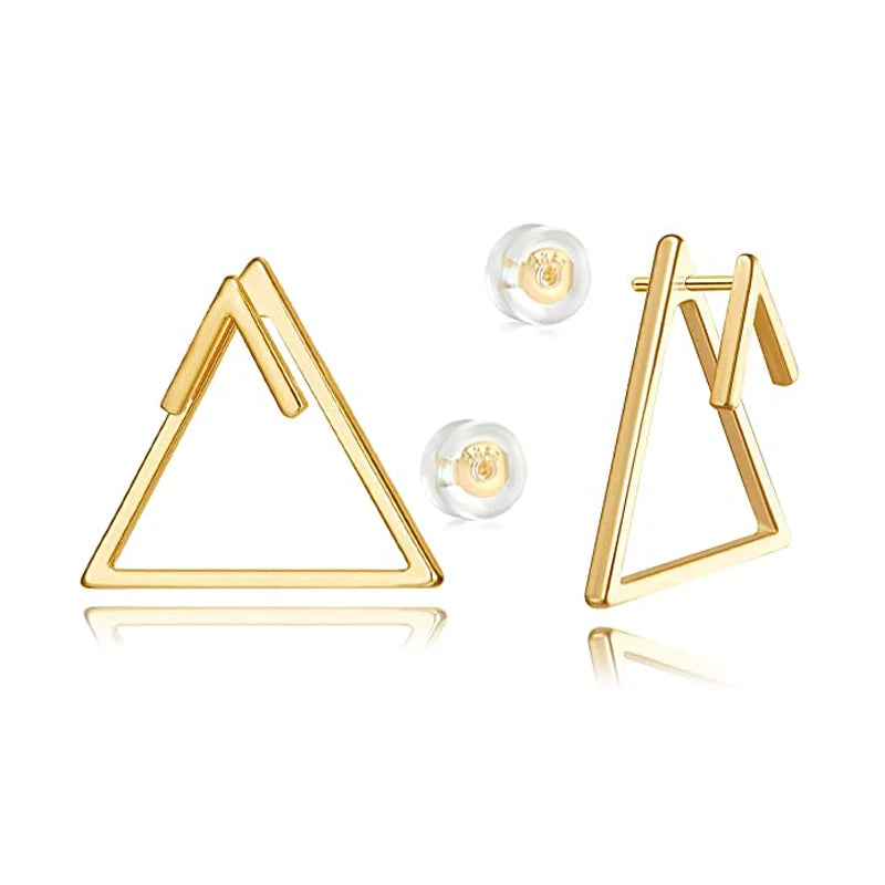 Geometric Custom 9ct 14k 18k Solid Gold Drop Earrings Stud  Wedding Fabric Embroider Luxury Unique Earrings for Women