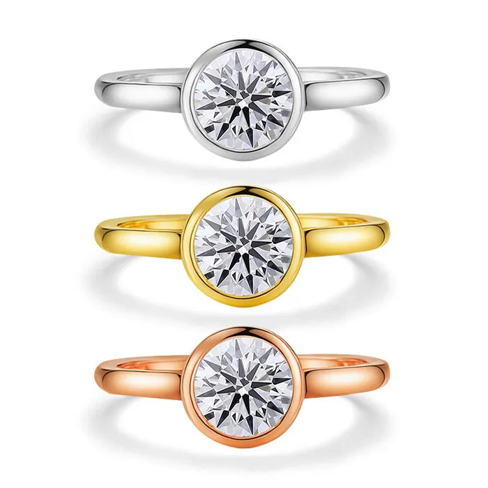 Starsgem 1carat IGI Round Brilliant Cut Hpht Cvd Def Vs Vvs Lab Grown Diamonds 18k Yellow Rose Yellow Rose Gold Jewelry Rings