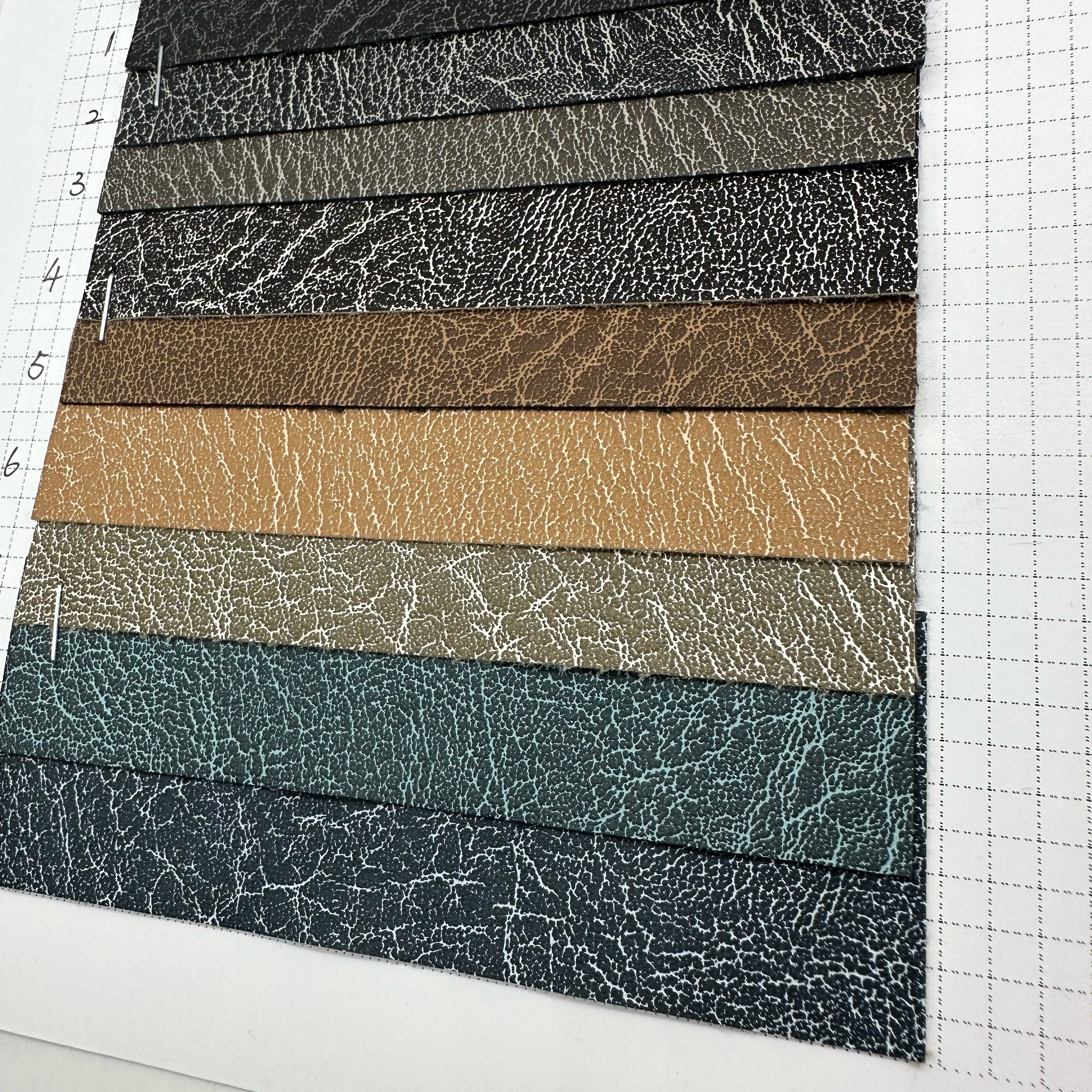 PFAS FREE Fashion Rayon Backing Faux Fabric Wash Fading Pattern Leather for Jacket Ready Goods Faux Leather
