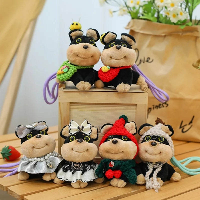 Kawali West Highland Terrier Plush Puppy Soft Doll Bag Charm Keychain Cute Stuffed Animal Toy Dog Pendant Key Chain Accessories
