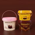 Custom Support 2.5L Factory Wholesale Empty Food Grade Plastic Bucket with Lid and Handle Plastic Pail for Chocolate Sauce