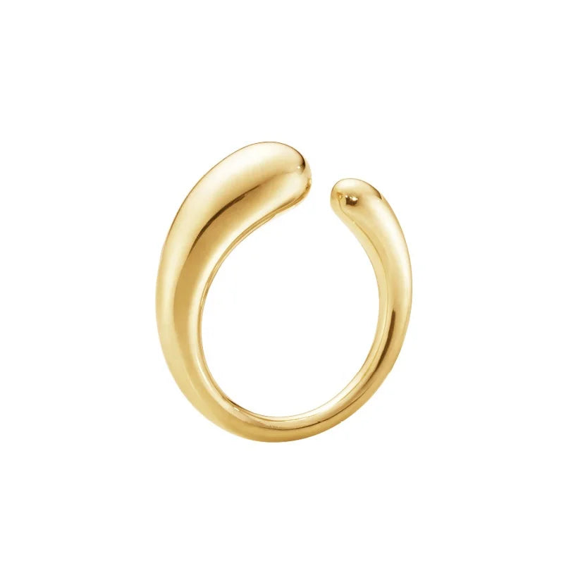 Gemnel Fashion Gold Vermeil Jewelry Finger Cuff Open Adjustable Women Signet Rings 2022