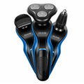 USB Rechargeable 4-in-1 Electric Shaver with 6D3 Stainless Steel Blade Twin Nose and Beard Hair Trimmer Razor