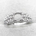 Sterling Silver 6*6mm Semi Mount Ring Empty Frame Blank Support Claw Setting S925 Base Holder Without Center Stone for DIY Inlay