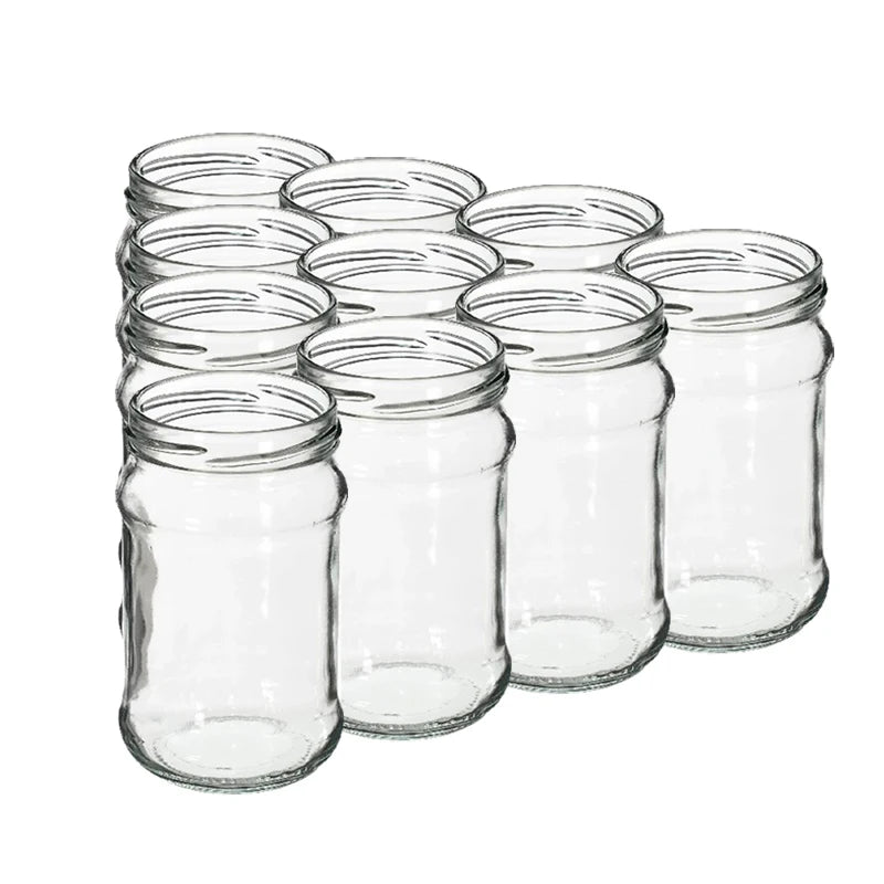 300ml 350ml Clear Airtight Glass Empty Jar for Chutney Pickle Kitchen Condiments with Custom Regular Deep Helix Twist off Lid