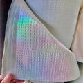 New Rainbow Holographic Irregular Pattern Texture Faux Leather PU Eco-Friendly Waterproof Fabric for Shoes Bags Chair Garment