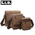 ZUOLUNDUO Hot Sale Factory Price Sale Simple Casual Canvas Brown Crossbody Bags One-Hand Flap Shoulder Shoulder Bag Men