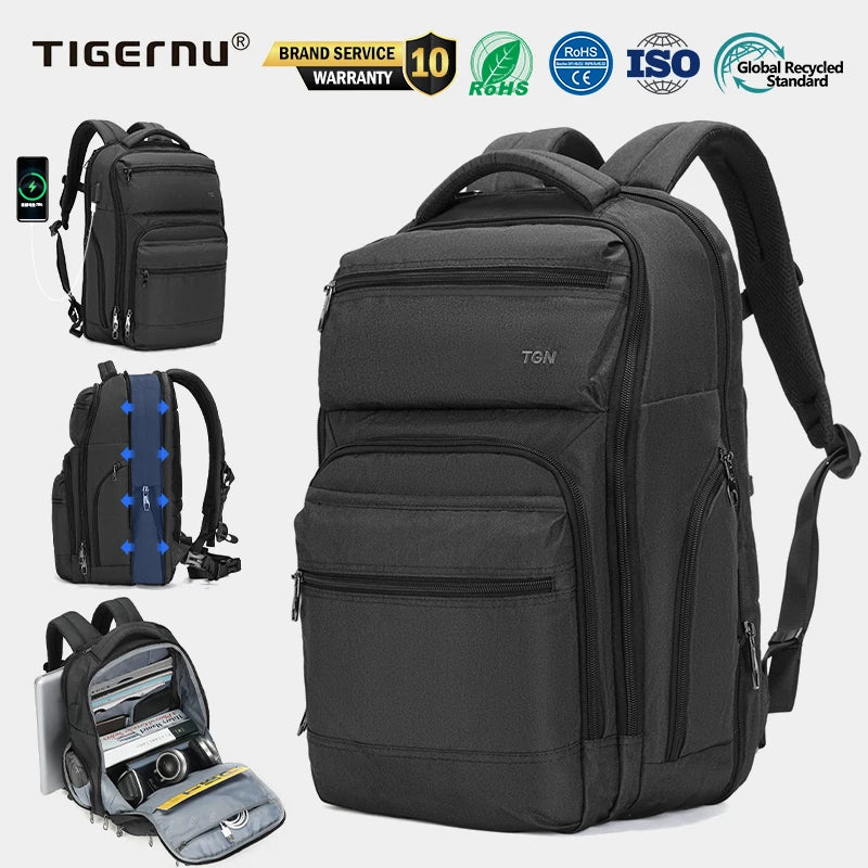 Tigernu Manufacturer Large Capacity Expandable Backpack Bag Pack Laptop Backpack With Usb Charging Port