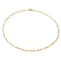 Milskye Dainty Jewelry 925 Sterling Silver Gold Plated Thin Paper Clip Chain Necklace