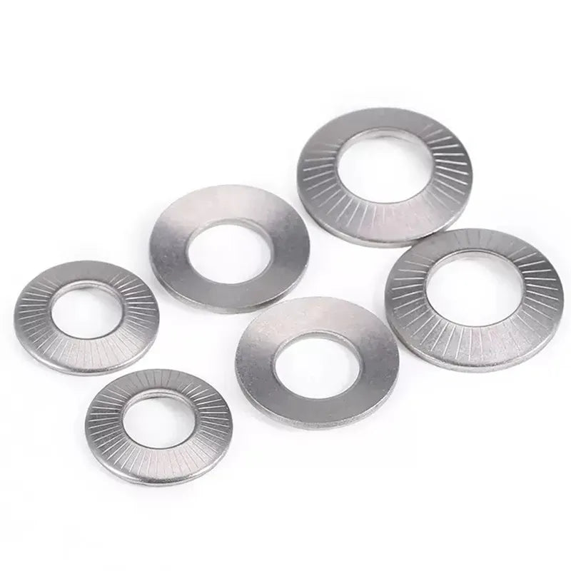Stainless Steel Bonded Zinc Plain Butterfly Knurled Lock Washer 28mm Industrial Automotive Parts Self Locking Gasket Disc Spring