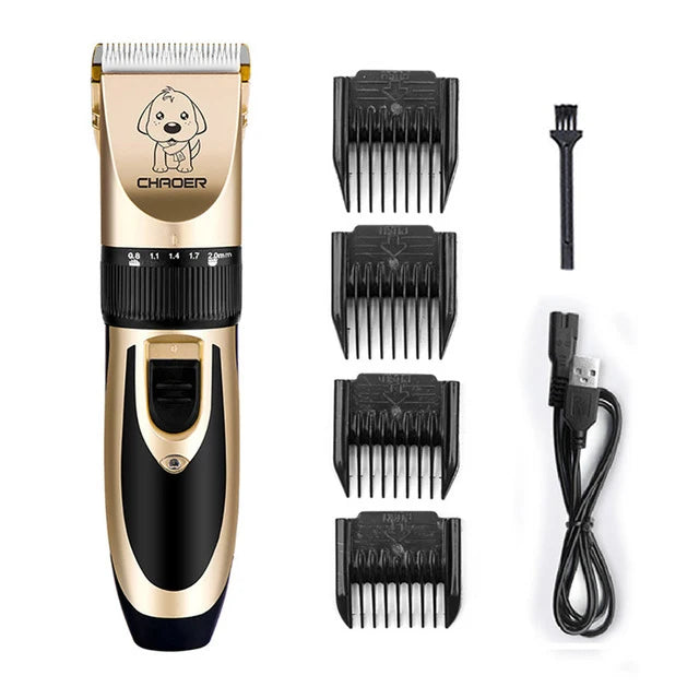 Professional Pet Hair Shaving Machine Rechargeable Dog Grooming Tool with Low Noise Design Made of Stainless Steel Silicone