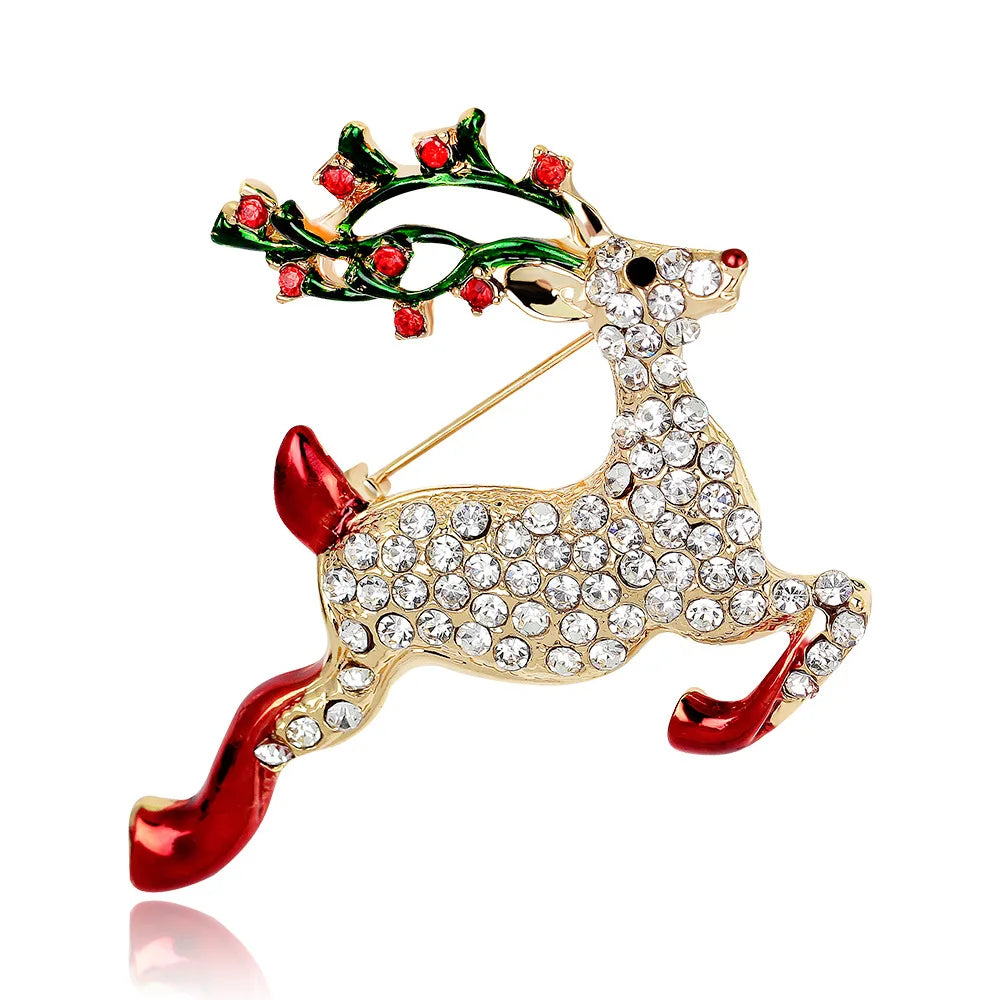 Luxury Metal Animal Elk Brooch Pins Hot Sale Fashion Accessories With Pearl for Children's Bags Christmas Outdoor Decorations