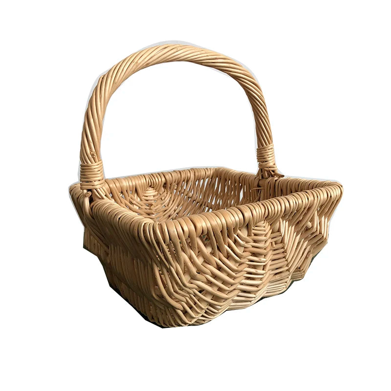 Easter & Christmas Handcrafted American Style Wicker Toys Organizer with 6-10L Capacity for Kitchen Storage Multifunction Use