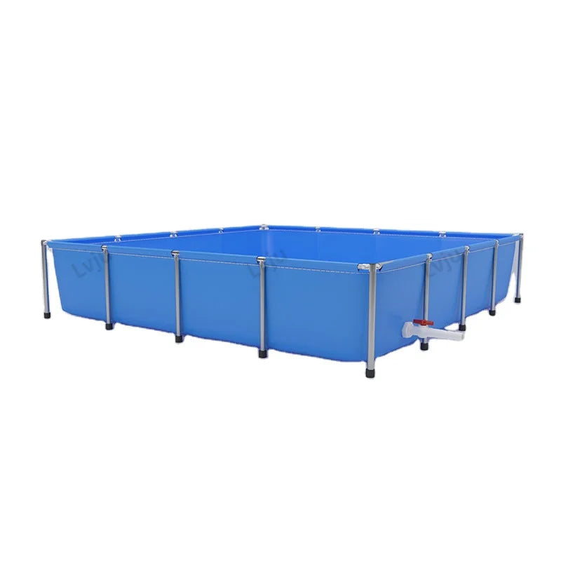 LVJU 2000 Liters Nursery Fish Tank 2x2x0.5m 528 Gallons 6.6' X 6.6' X 1.6 Metal Fish Tank