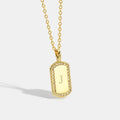 Zircon Square Pendant Necklace for Women Tongxin New Fashion Cooper Letter Dangle Necklace