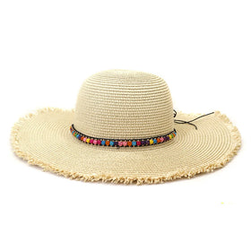 Beach Paper Sun Hats Woman Floppy Summer Women Sun Hat Straw Beads Wide Brim Sun Hat