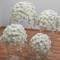 EG-VJ002 Wedding Arrangement Silk Flower Big White Rose Orchid Artificial Flower Ball Table Wedding Centerpiece Flower