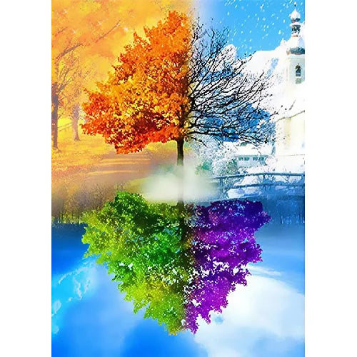 DIY Paint by Numbers for Landscapes Home Decoration Oil Painting by Numbers Full Set for Adults Tree Paints on Canvas Frameless