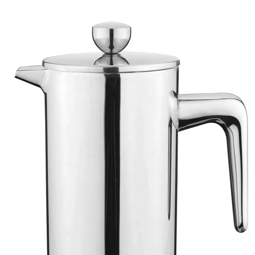 Custom Logo New Design Professional Black Insulated Double Wall Stainless Steel French Press Coffee Maker Sample Set