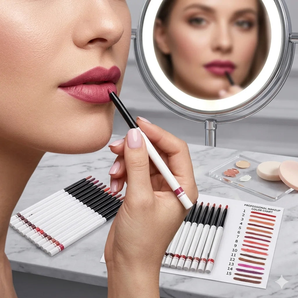 OEM Custom Vegan Lip Liner Pencil High Pigment Waterproof Matte Lip Gloss No Label Wholesale