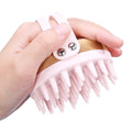Wholesale Professional Silicone Wood Handle Scalp Massager Scrubber Exfoliator Customized Logo Soft Silicone Hair Shampoo Brush