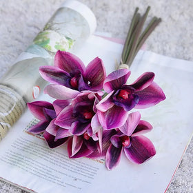 Wholesale High Quality Silk Cymbidium Orchid Flower Bunch Table Centerpieces Home Decorative Artificial Autumn Valentine's Day