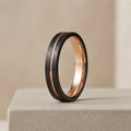 Custom Tungsten Ring Engraved 18K Rose Gold Black Brushed Fashion Jewelry for Women Men Wedding Rings for Engagement Party