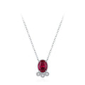 Light Luxury Retro Red Zirconia CZ Pendant Clavicle Chain 925 Sterling Silver Full Diamond Jewelry Necklace for Gifts