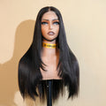 250% Density Indian Virgin Human Hair Wig 5x5 HD Lace Closure Glueless Straight Double Drawn for Black Women MegaBDM