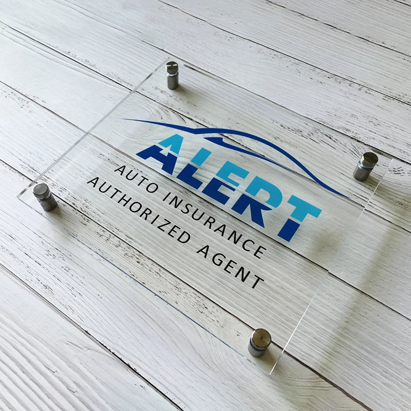 Custom Clear Acrylic Signage Printed Sheet Brand Logo Advertising Plate UV Printing with Customized Images and Size