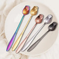 Custom 13/15/17cm Rose Shape Metal Stainless Steel Stirring Coffee Dessert Spoon