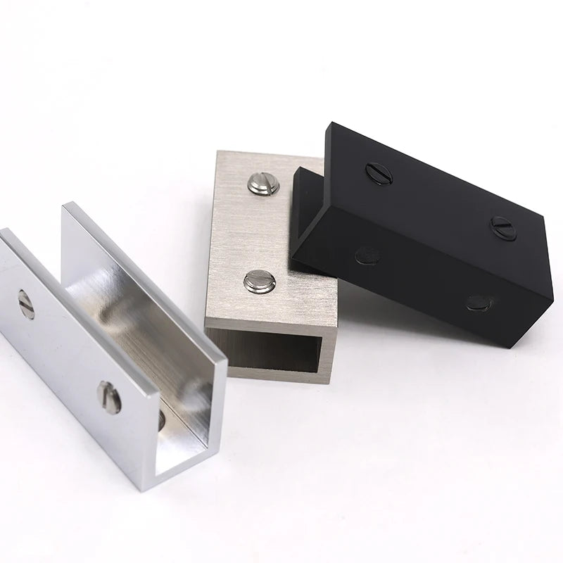Brass Smooth Surface Wall Mount Hardware C Shape Glass Clip Bracket Glass Fitting U Shape Fixed Glass Clamp