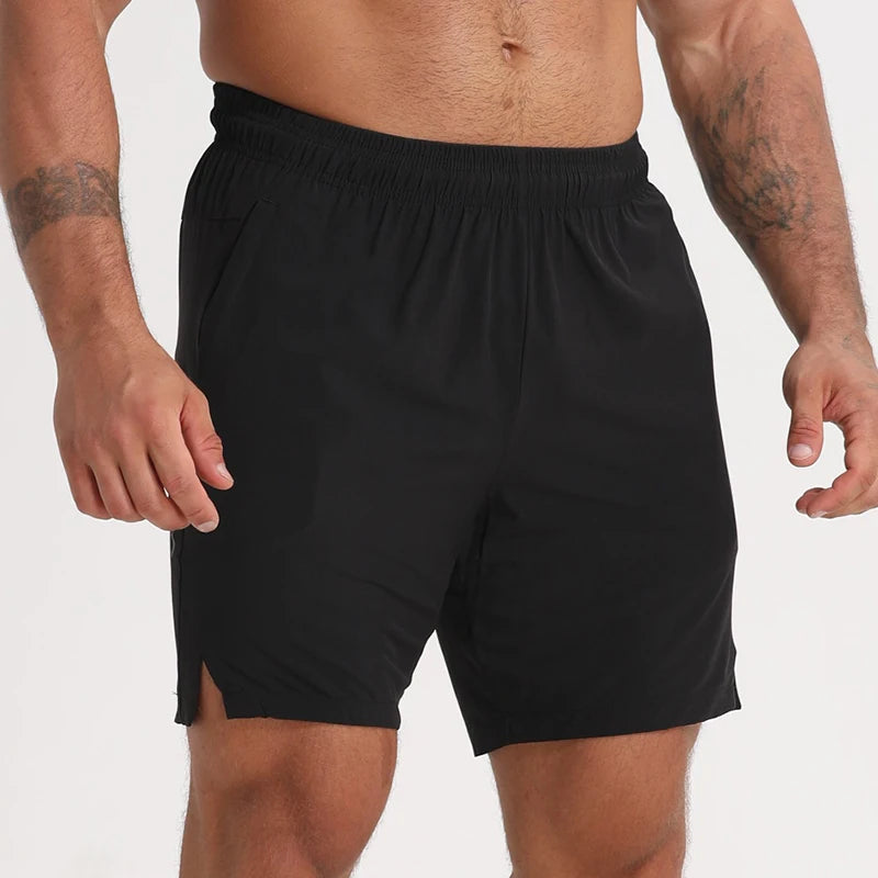 Men Black Athletic Shorts Knee Length Quick Dry Gym Shorts Sports Wear Custom Mens Polyester Shorts