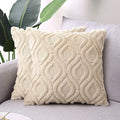 18*18 Inch Beige Soft Plush Faux Wool Couch Pillow Covers/
