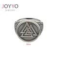 Silver Viking Ring Norse Valknut Retro Rings Triple Knot Men Ring Stainless Steel