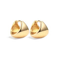 Milskye Custom Hip Hop Bling Brass Anti Allergy 14k Gold Plated Rhodium Plated Glossy Hoop Earrings Unisex