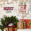 North Pole Wooden Christmas Square Wall Hanging Sign Festive Holiday Home Decor with Santa Claus Design