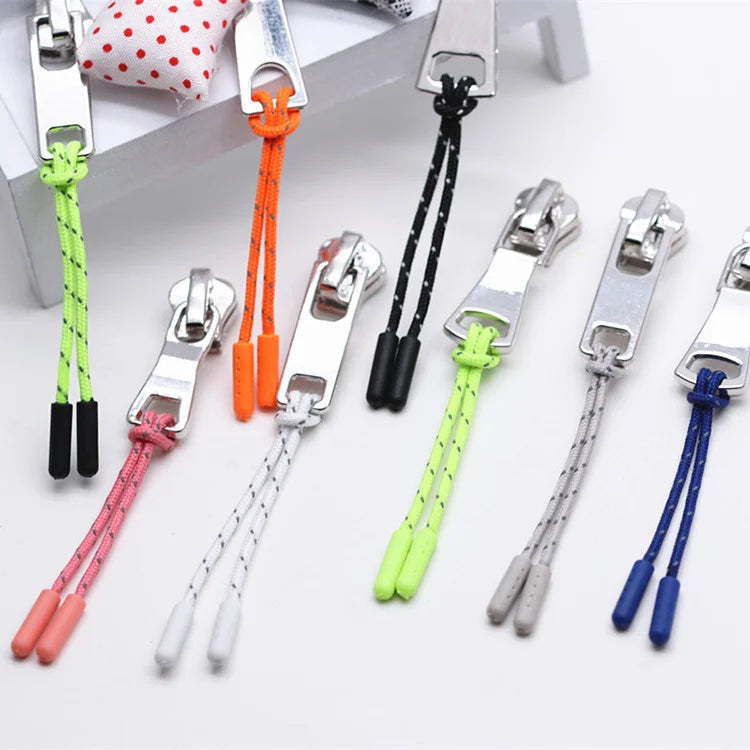 Custom Stringcord Woven Zipper Puller Silicone End Tip Cord Logo Zipper Puller for Garment Outdoor Wear Uniform Sports Bag