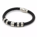 Wholesale Factory Price High Quality Simple Design Leather Bracelet Stainless Steel With Magnetic Clasp Leather Bracelet