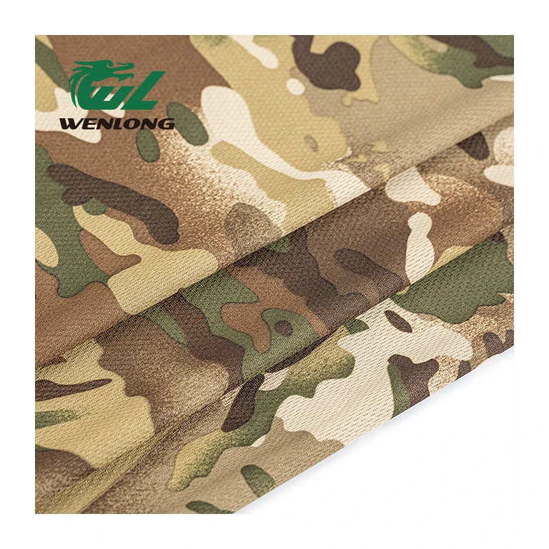 Camo Printed Bird Eye Camouflage Casual Knitted Fabric 100% Poly for T-Shirts & Hoodies Girls