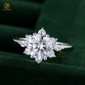 S925 Sterling Silver Engagement Wedding Fine Jewelry Rings for Women Jewelry 2Carat 8mm D VVS Moissanite Ring