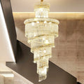 Crystal Stair Chandelier Buplex Building Villa Pick Empty Floor Light Luxury Post-modern High-end Hotel Lobby Pendant Lights
