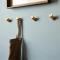 Luxury America Walnut Wood Coat Hooks with Gold Brass Top Rustic Coat Rack Hat and Robe Hook Set of 4pcs for Clothing Storage