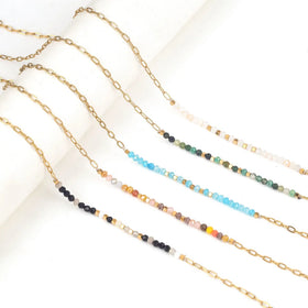 2pcs/bag 40+5cm Stainless Steel Boho Style Pearl Beaded Necklace Multicolor Layered Fine Boho Jewelry Necklaces