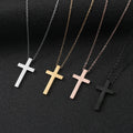 Simple Stainless Steel Cross Pendant Necklace 18K Gold Plated Mirror Cross Necklace Couple Wholesale