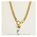 Carline Charm Wholesale Fine Simple Design Jewelry Fashion Stainless Steel Minimalist Bell Sailor Buckle Necklace for Women